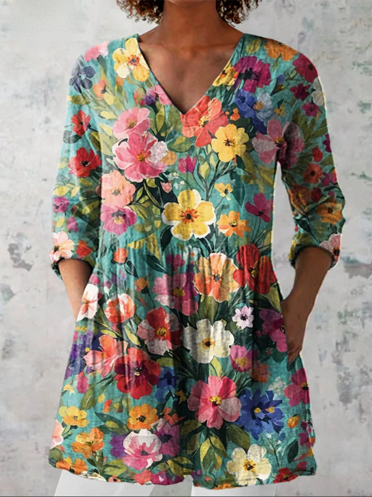 Ines | Camisa Larga con Escote en V