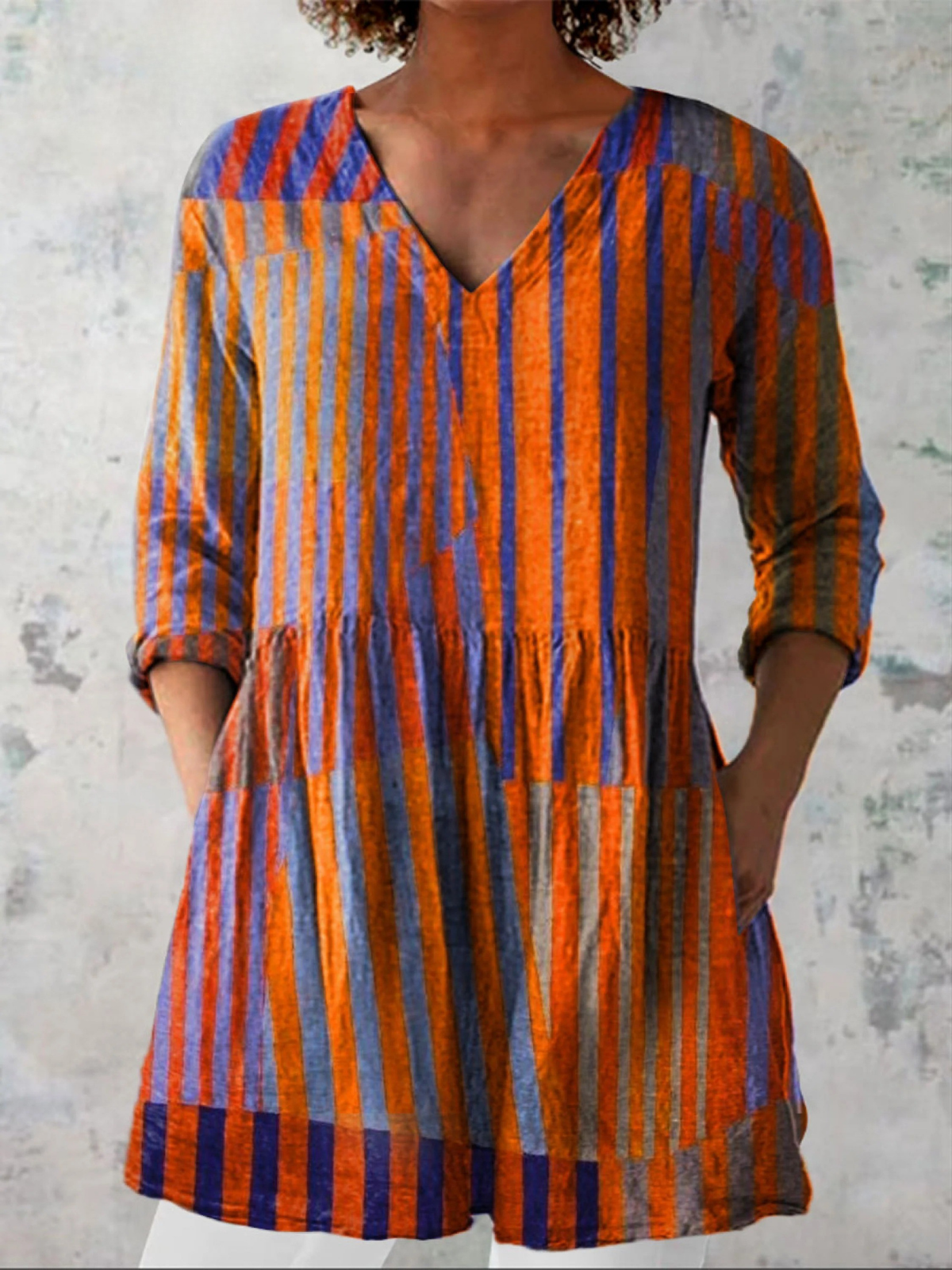 Nadia | Camisa Larga con Escote en V