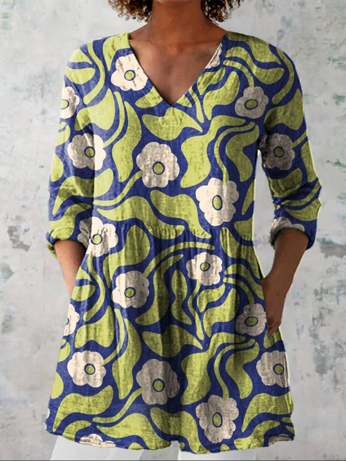 Galina | Camisa Larga con Escote en V