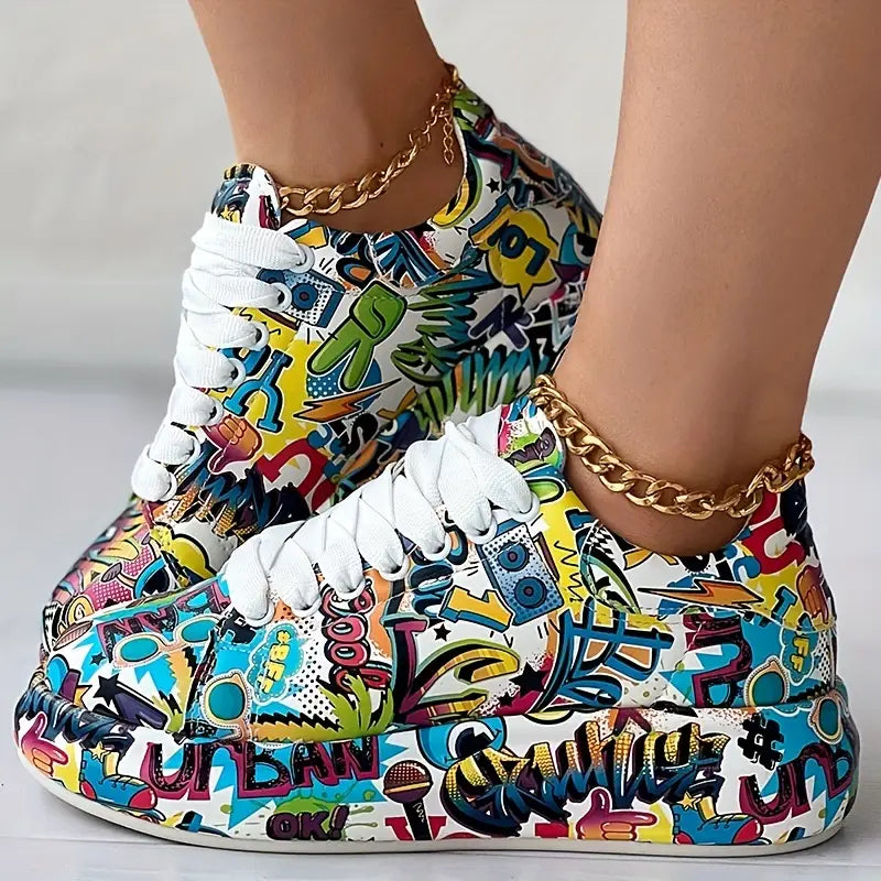 Veronika | Zapatillas Diseño de Graffiti Amortiguación