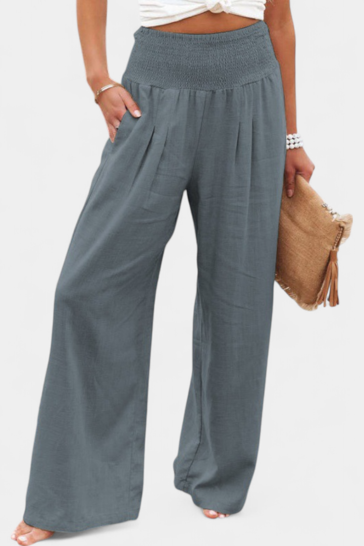 Lexia | Pantalón de Algodón y Lino con Corte Fluido y Elegancia Natural