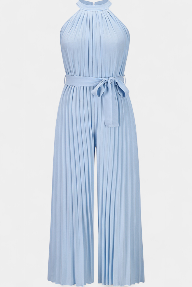Patrizia | Mono Palazzo Plisado con Cuello Halter