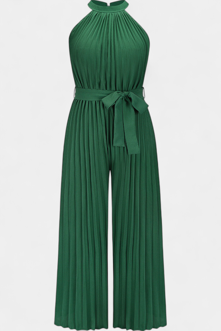 Patrizia | Mono Palazzo Plisado con Cuello Halter