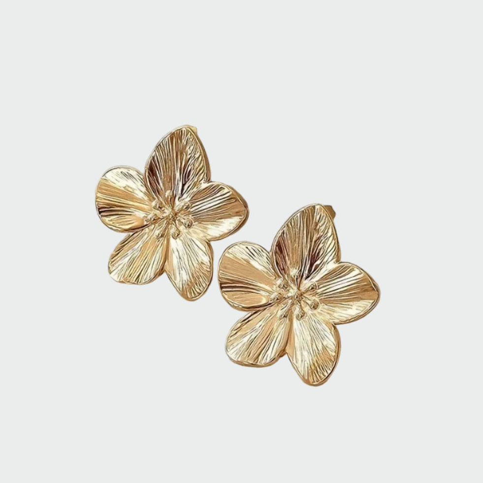 PENDIENTES FLORALES CON BAÑO DE ORO - ZYRO