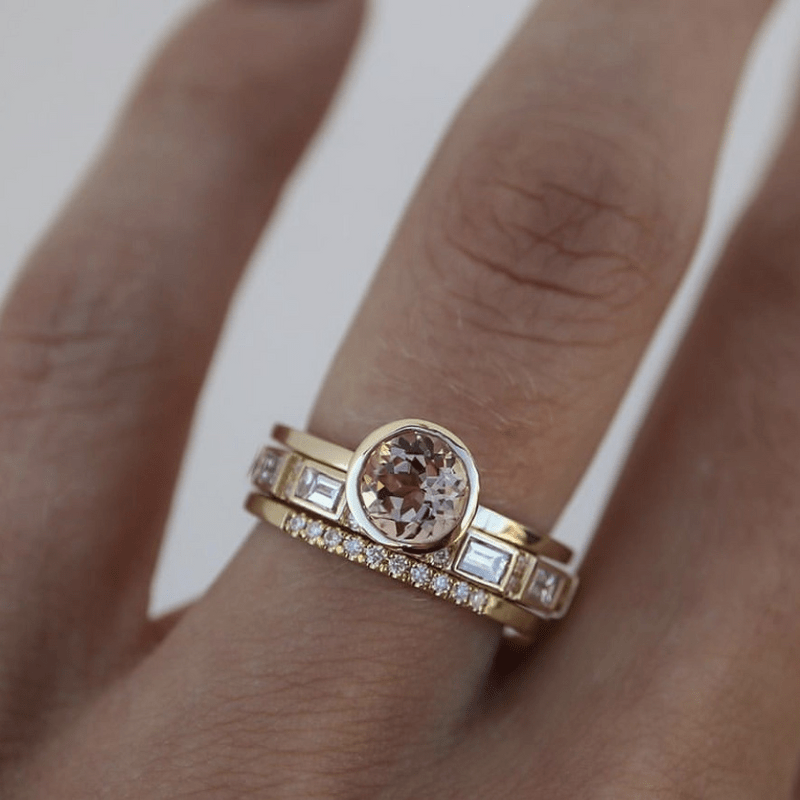 Skok | Conjunto de anillos con cristal y oro