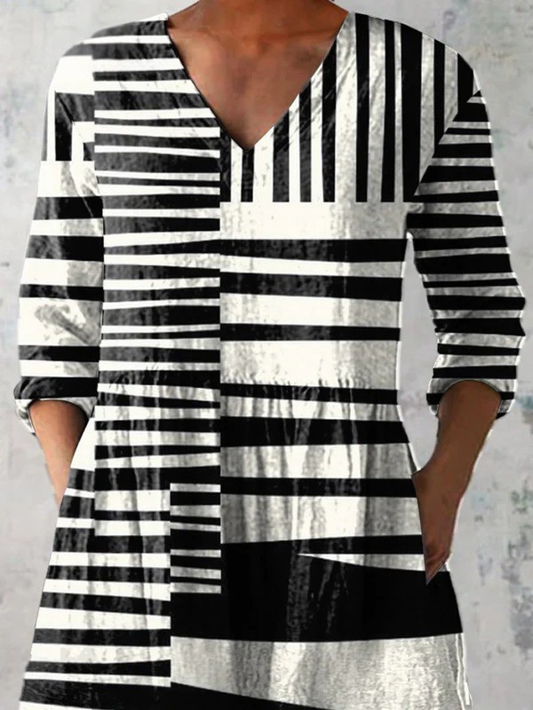 Camisa Larga de Cuello en V Capri