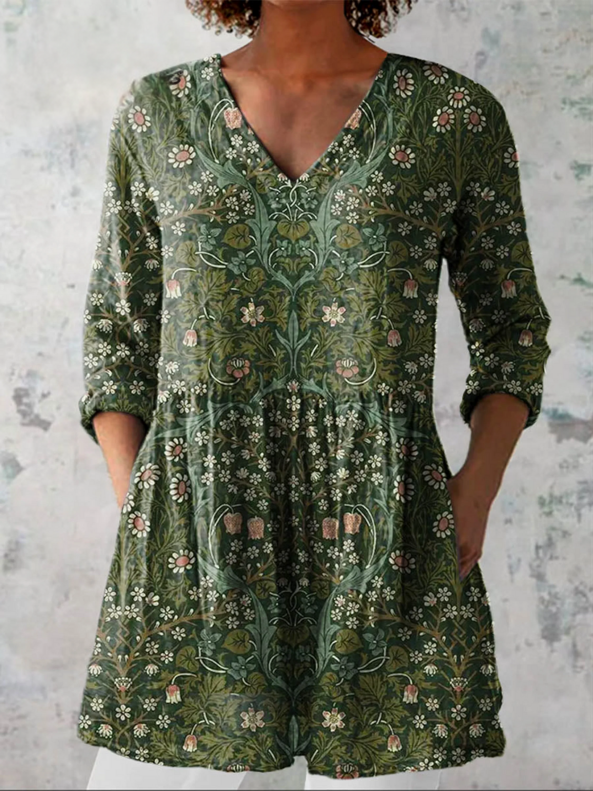 Addison | Camisa de Cuello en V Larga