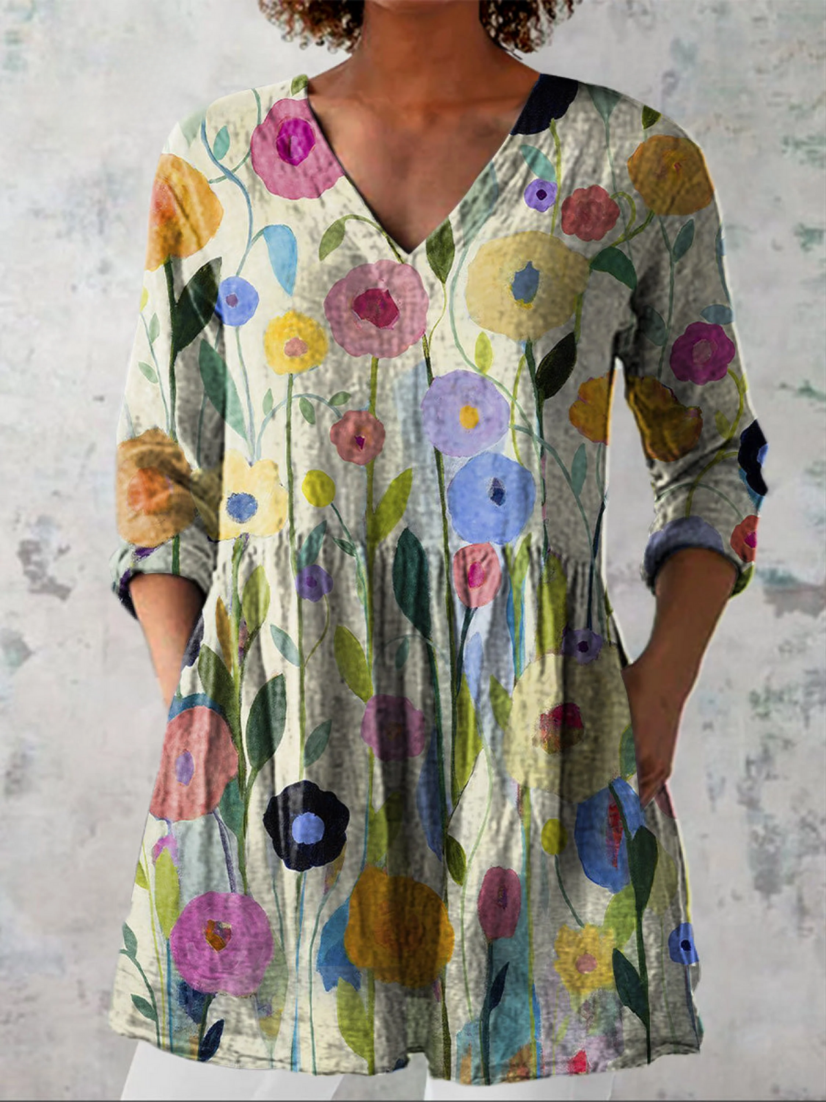 Blaire | Camisa Larga con Escote en V
