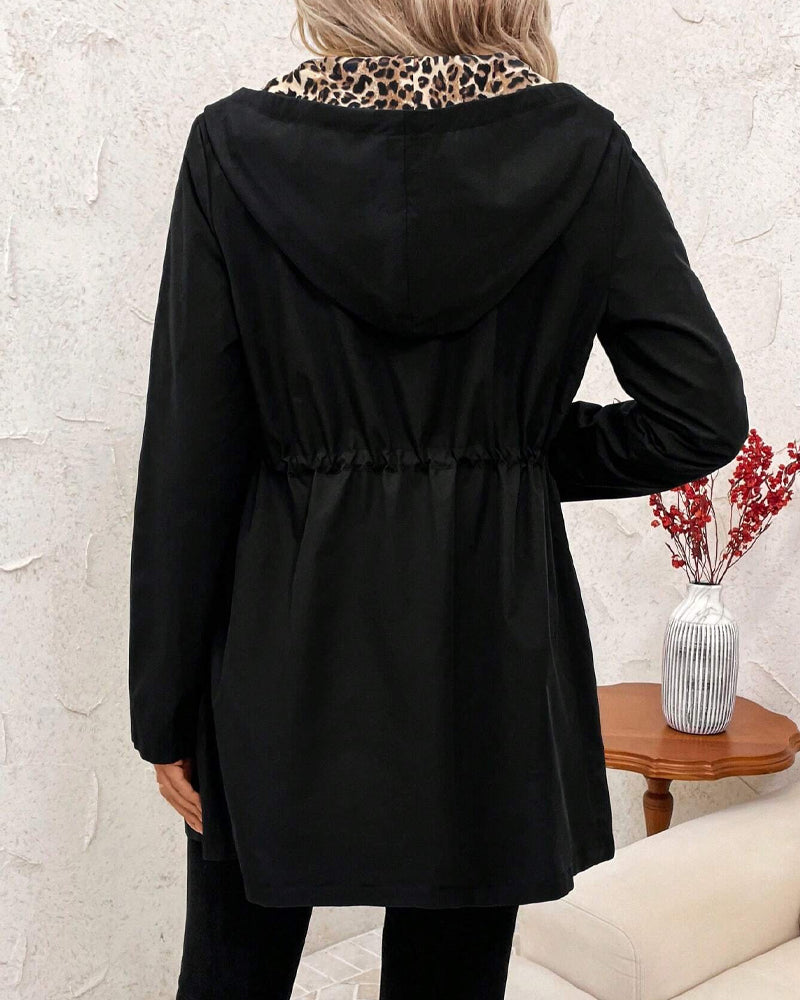 Elena | Chaqueta reversible con estampado de leopardo