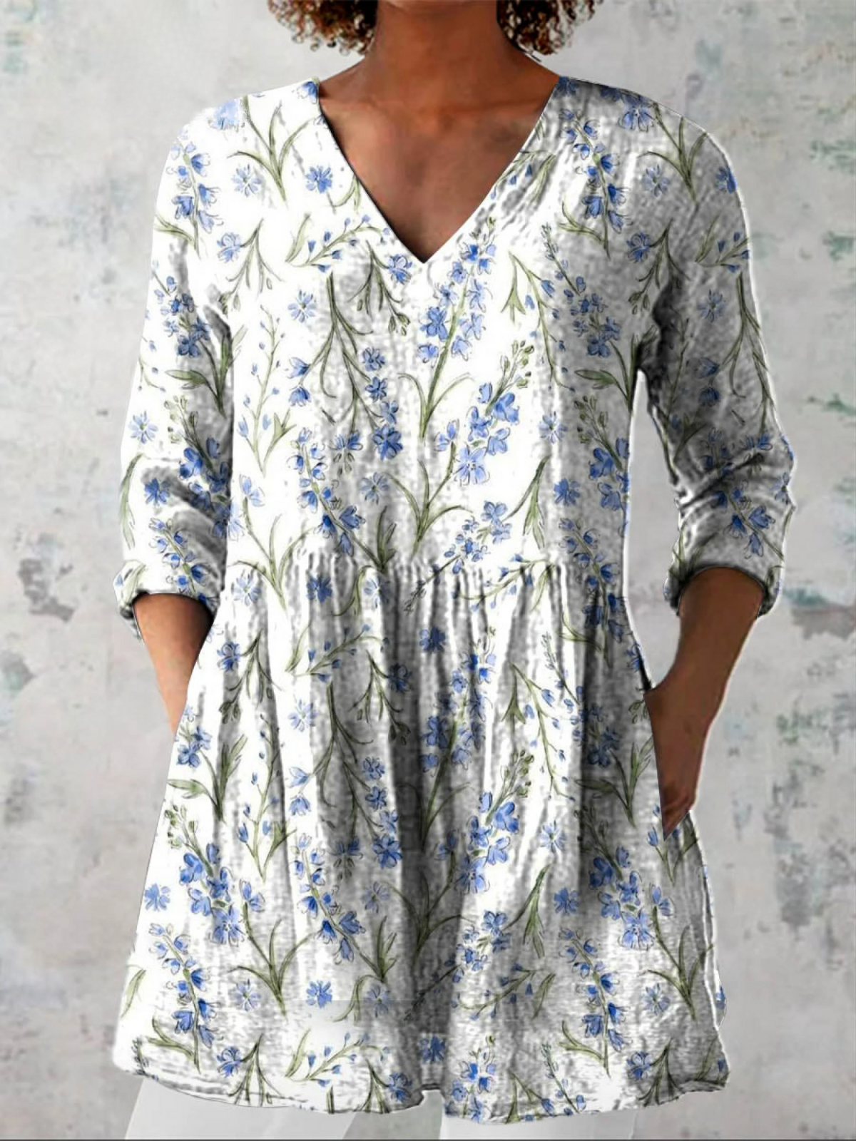 Kara | Camisa Larga de Cuello en V