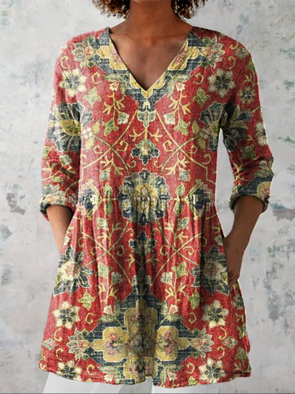 Dalia | Camisa Larga de Cuello en V