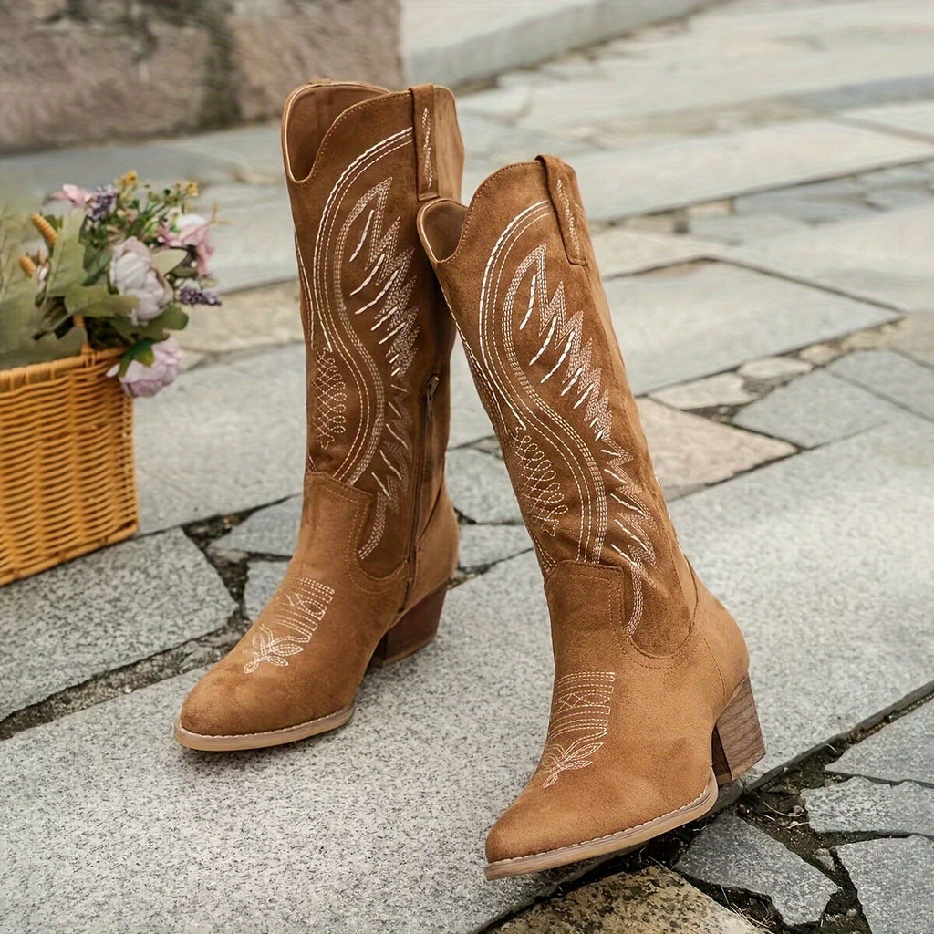 Valentina | Botas Vaqueras Con Tacón Bloque Estable Y Cómodo