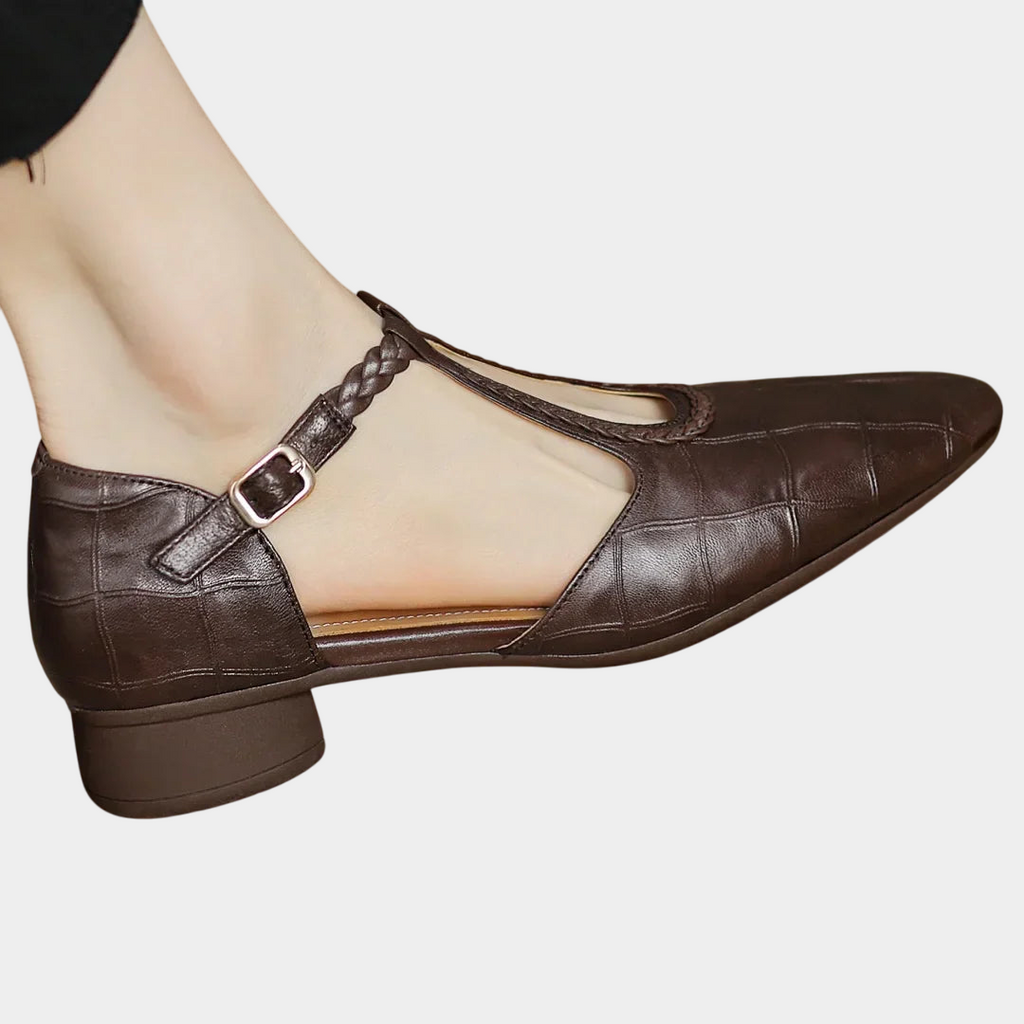 Selma | Sandalias de Cuero con Tira Trenzada