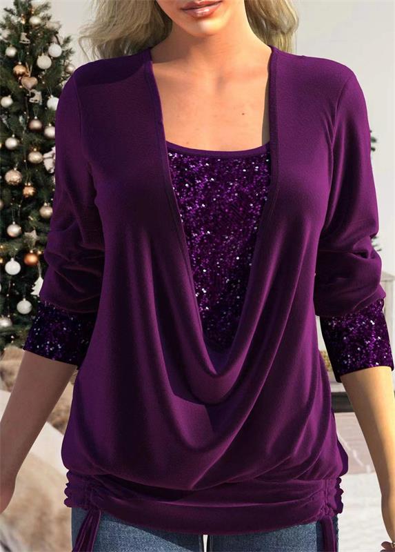 Arla™ | Blusa moderna con capa de lentejuelas