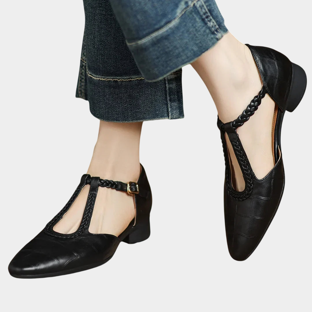 Selma | Sandalias de Cuero con Tira Trenzada