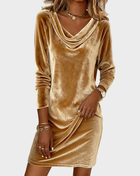 Frosina | Vestido de Terciopelo de Corte Suelto