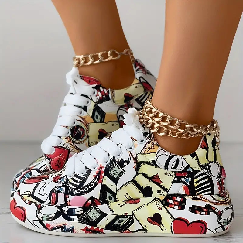Veronika | Zapatillas Diseño de Graffiti Amortiguación