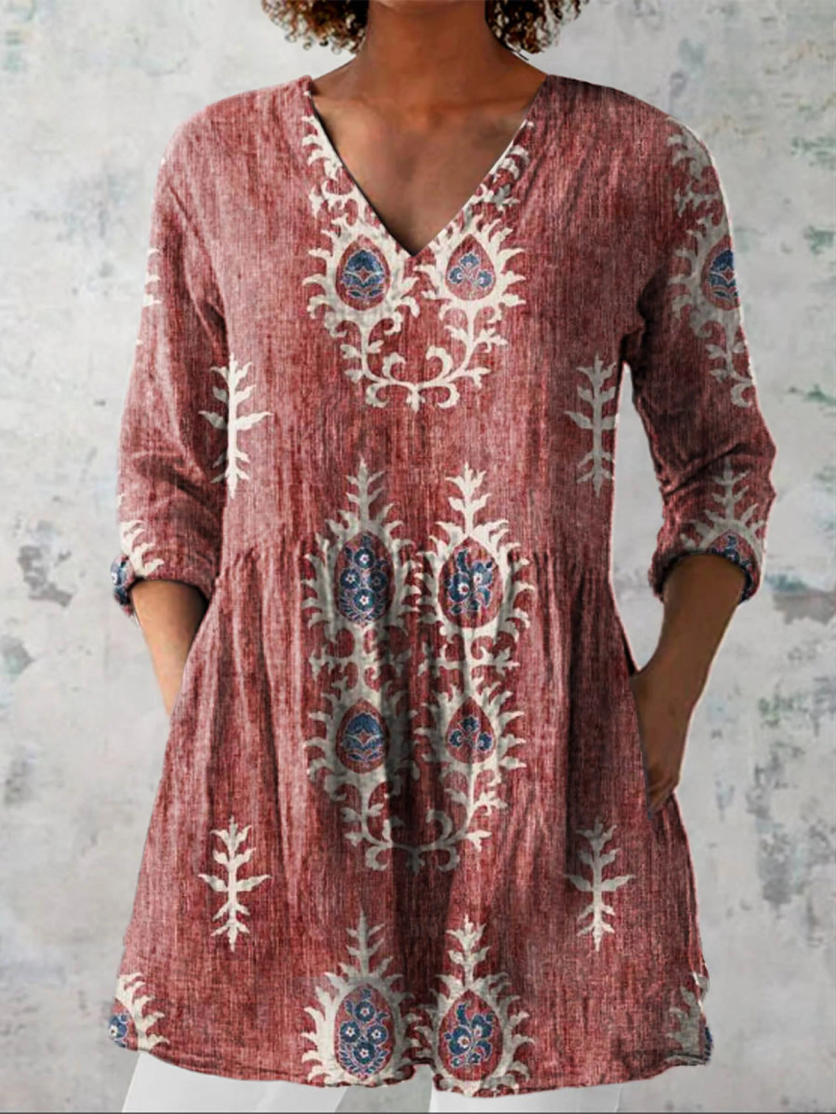 Maeve | Camisa Larga con Escote en V
