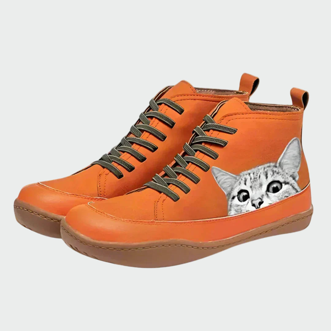 Mivora | Botines de cuero para amantes de los gatos