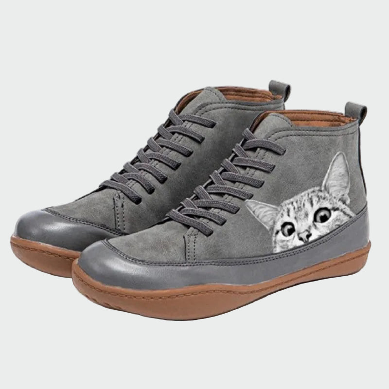 Mivora | Botines de cuero para amantes de los gatos