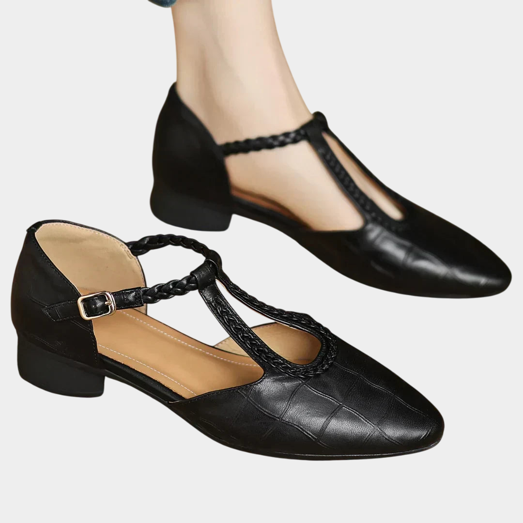 Selma | Sandalias de Cuero con Tira Trenzada