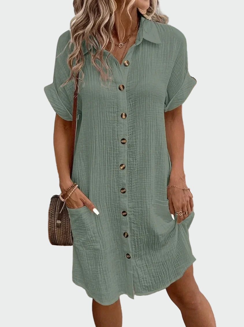 ELIRA | VESTIDO CAMISERO LIGERO Y NATURAL - ZYRO