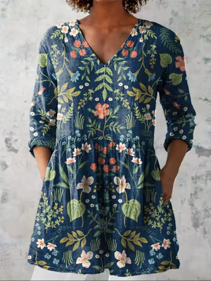 Indira | Camisa Larga con Escote en V