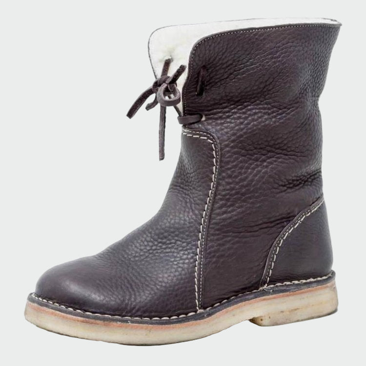 Alba | Botines De Cuero Impermeables Con Forro De Lana