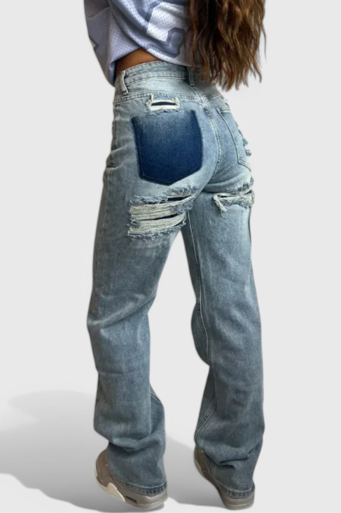 Roxy | Jeans Vintage Desgastados de Cintura Alta