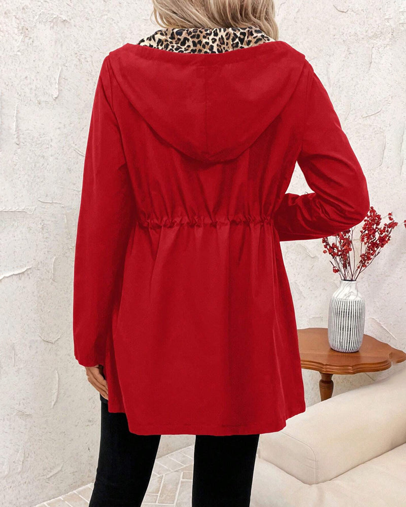 Elena | Chaqueta reversible con estampado de leopardo